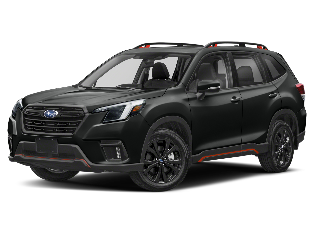 2024 Subaru Forester Sport in Crystal Black Silica — front three-quarter view