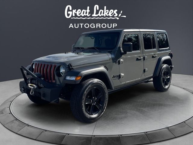 2020 Jeep Wrangler Unlimited Sport Altitude in Sting-Gray Clearcoat — front three-quarter view