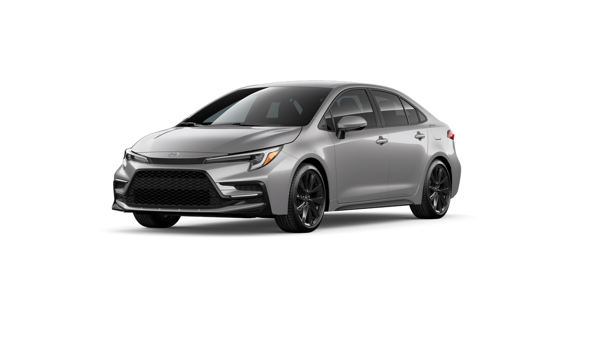 2026 Toyota Corolla SE in Classic Silver Metallic — front three-quarter view