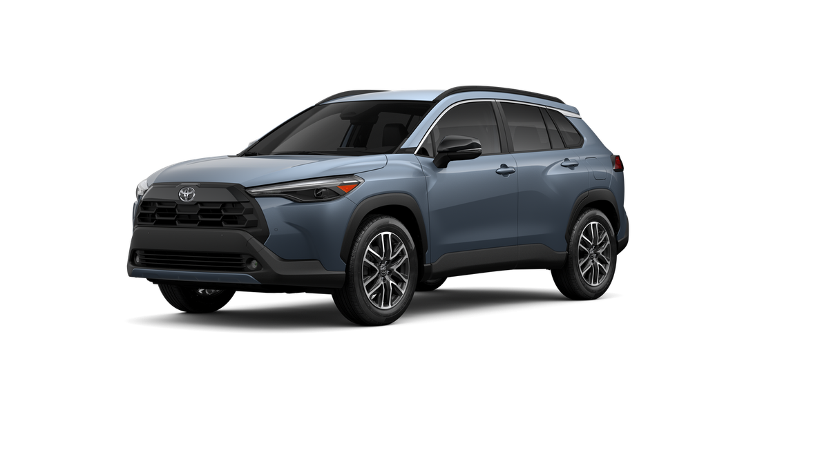2026 Toyota Corolla Cross XLE in Celestite — front three-quarter view